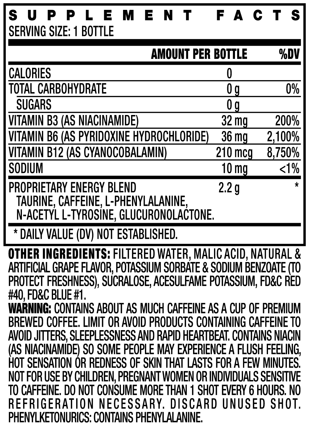 Xtra Energy Shots Extra Strength  (12pk - 2 oz Bottles)