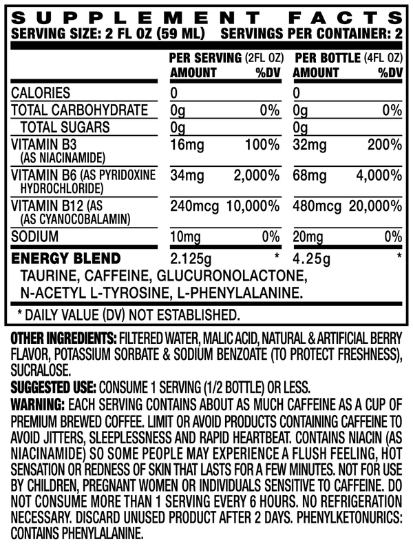 Xtra Energy Shots (12pk - 4 oz bottle)