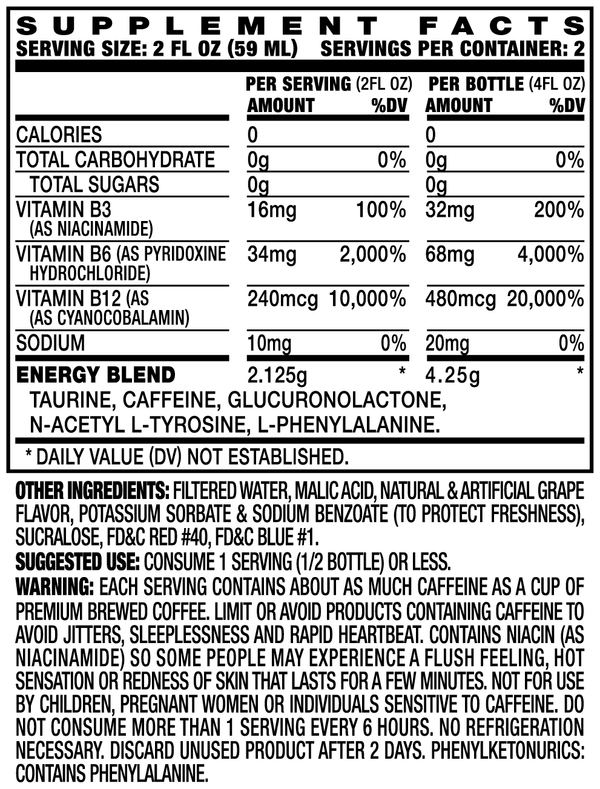 Xtra Energy Shots (12pk - 4 oz bottle)