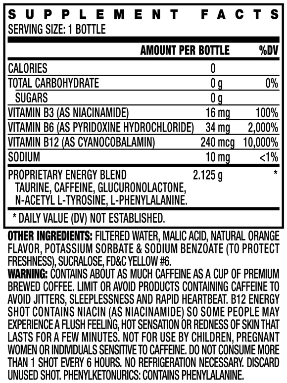 B12 Energy Shot 10,000% Daily Value (12pk - 2 oz bottles)