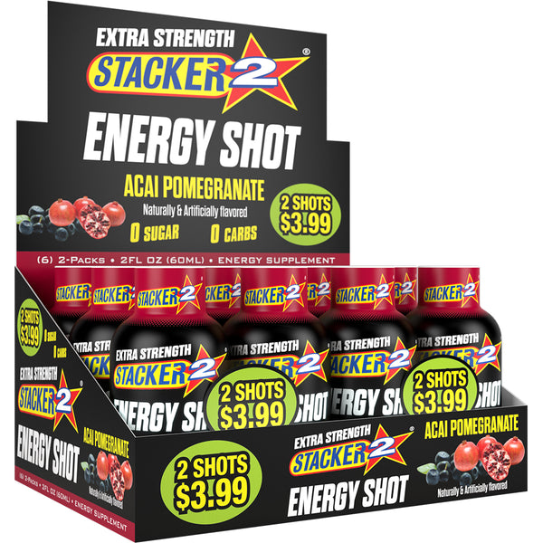 Stacker2 Energy Shots Extra Strength (12pk - 2oz Bottles)