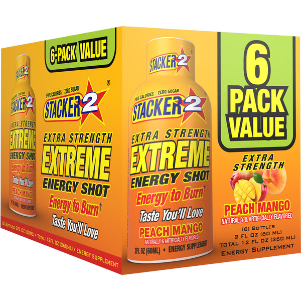 Stacker2 Extreme Energy Shots: Extra Strength (2 oz Bottles)