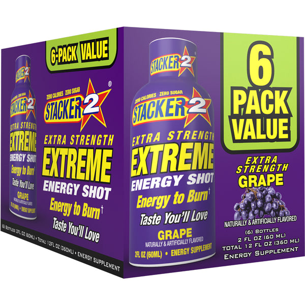 Stacker2 Extreme Energy Shots: Extra Strength (2 oz Bottles)