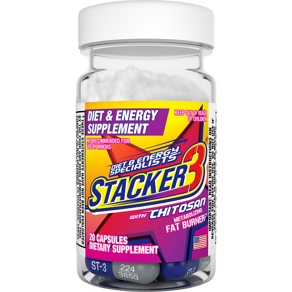 Stacker 3 Diet & Energy 100 20ct Bottle (Lot of 6 X) 100 + FREE 20 = 120  Capsule